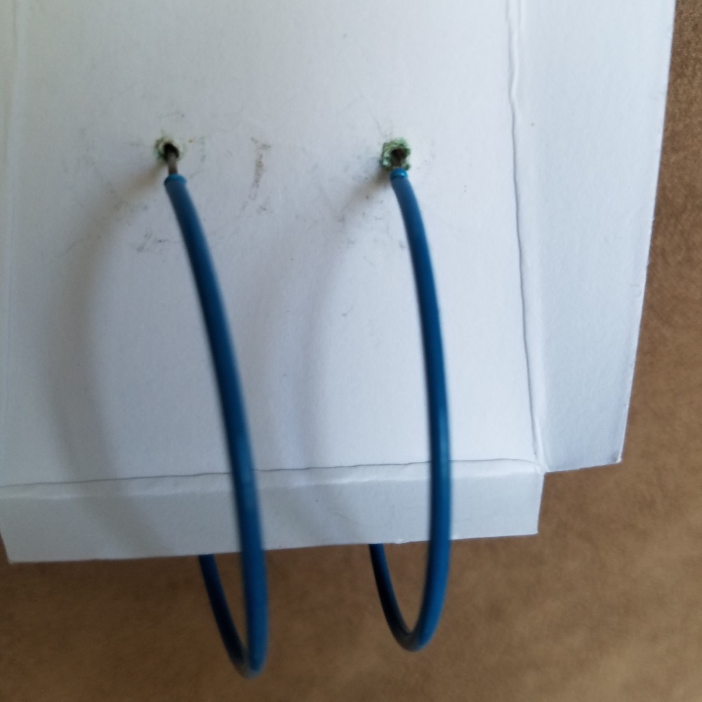 Hot Topic Used Blue Hoop Earrings